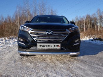 Декоративная вставка в бампер ТСС Тюнинг Hyundai Tucson  TL (2015-2018) дорестайлинг (d 12 мм)