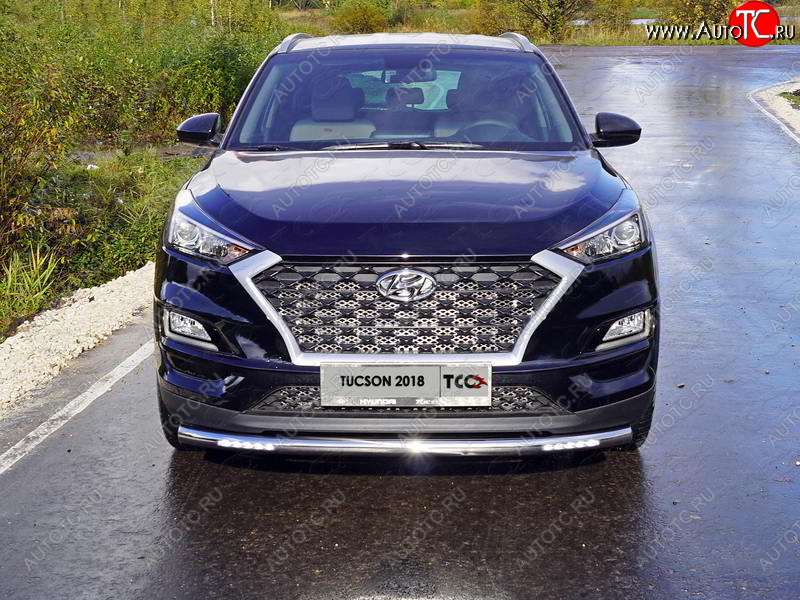 33 849 р. Защита переднего бампера нижняя с ДХО 60,3 мм ТСС Тюнинг Hyundai Tucson TL рестайлинг (2018-2021) (нержавейка)  с доставкой в г. Пермь
