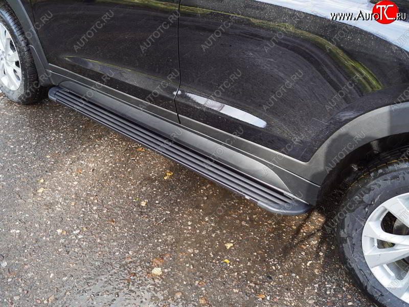 21 999 р. Пороги алюминиевые Slim Line ТСС Тюнинг  Hyundai Tucson  TL (2018-2021) рестайлинг (Black)  с доставкой в г. Пермь