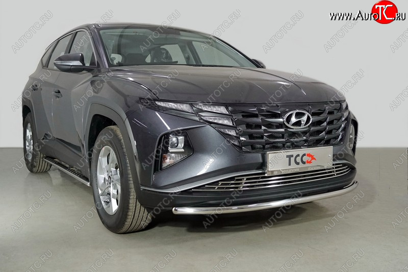 17 099 р. Защита переднего бампера нижняя d42,4 мм ТСС Тюнинг  Hyundai Tucson  NX4 (2020-2022) (нержавейка)  с доставкой в г. Пермь