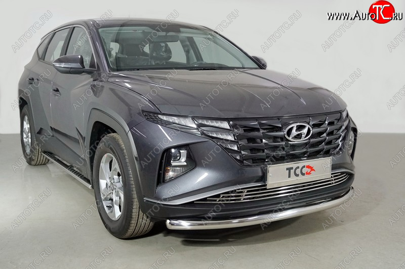 20 749 р. Защита переднего бампера нижняя d60,3 мм ТСС Тюнинг  Hyundai Tucson  NX4 (2020-2022) (нержавейка)  с доставкой в г. Пермь