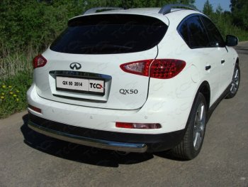 Защита задняя (центральная овальная 75х42 мм) ТСС Тюнинг INFINITI Qx50  J50 (2013-2016) дорестайлинг