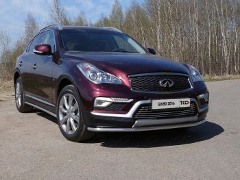 Защита переднего бампера нижняя d42,4 мм ТСС Тюнинг INFINITI Qx50  J50 (2015-2018) рестайлинг (нержавейка)