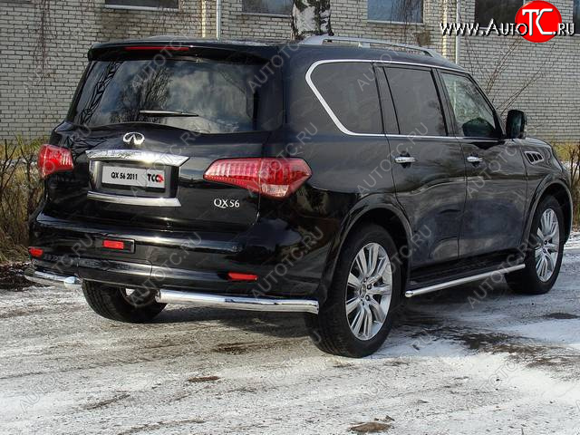 29 449 р. Защита задняя (уголки, нержавейка 76,1 мм) ТСС Тюнинг INFINITI QX56 Z62 (2010-2013)  с доставкой в г. Пермь