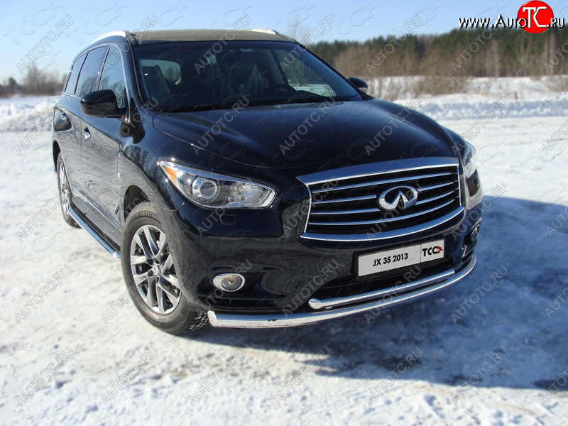 26 499 р. Защита переднего бампера нижняя d76,1*50,8 мм ТСС Тюнинг  INFINITI QX60  L50 (2013-2016) дорестайлинг (нержавейка)  с доставкой в г. Пермь