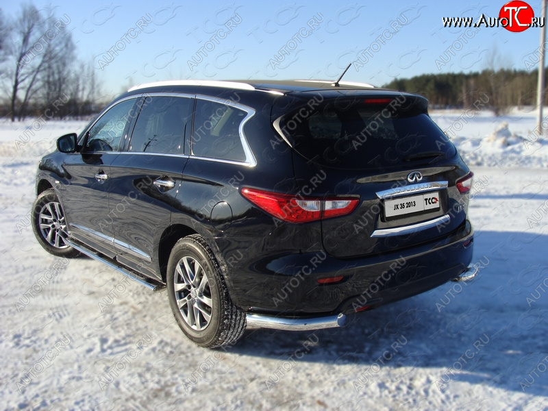 23 549 р. Защита задняя (уголки, нержавейка 76,1 мм) ТСС Тюнинг  INFINITI QX60  L50 (2013-2016) дорестайлинг  с доставкой в г. Пермь