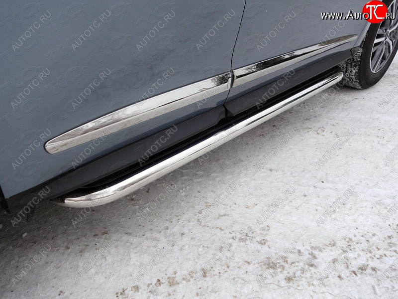 45 999 р. Пороги с площадкой 60,3 мм ТСС Тюнинг  INFINITI QX60  L50 (2016-2021) рестайлинг (нержавейка)  с доставкой в г. Пермь