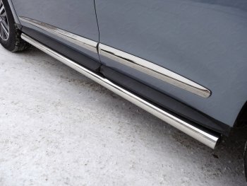 Защита порогов труба d60,3 мм ТСС Тюнинг INFINITI QX60 L50 рестайлинг (2016-2021) (серые)