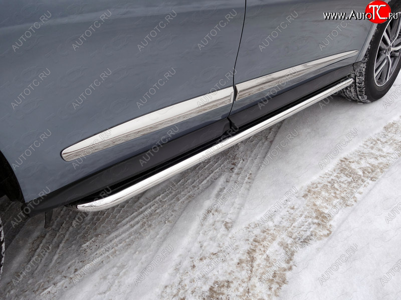 41 749 р. Пороги с площадкой 42,4 мм укороченные ТСС Тюнинг  INFINITI QX60  L50 (2016-2021) рестайлинг (нержавейка)  с доставкой в г. Пермь