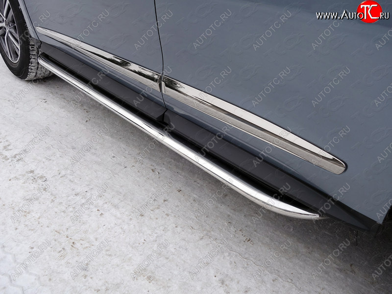 53 999 р. Пороги с площадкой укороченные 75х42 мм ТСС Тюнинг  INFINITI QX60  L50 (2016-2021) рестайлинг (нержавейка)  с доставкой в г. Пермь