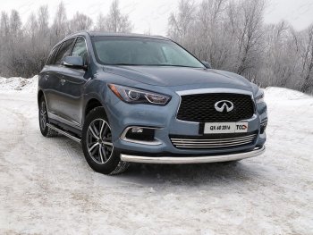 Защита переднего бампера нижняя d76,1 мм ТСС Тюнинг INFINITI QX60  L50 (2016-2021) рестайлинг (нержавейка)