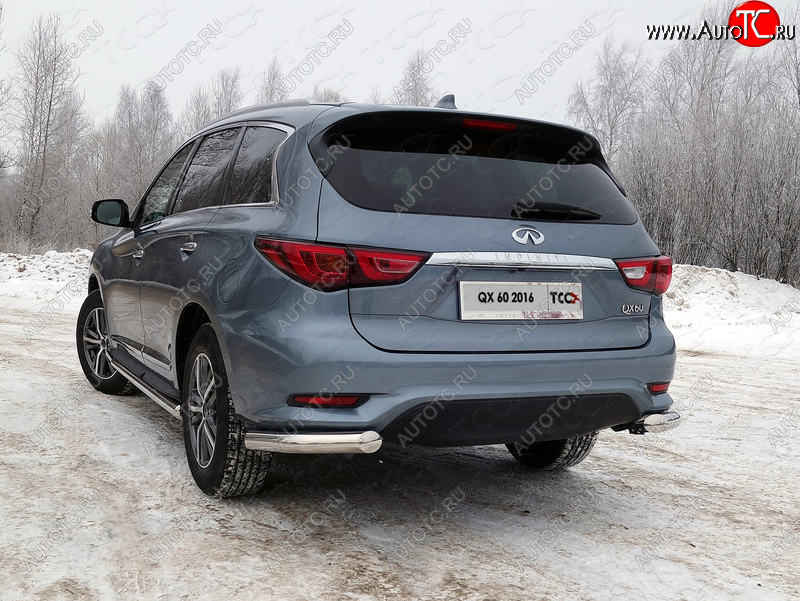 23 549 р. Защита задняя (уголки, нержавейка 76,1 мм) ТСС Тюнинг  INFINITI QX60  L50 (2016-2021) рестайлинг  с доставкой в г. Пермь