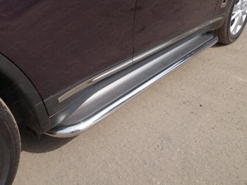 Пороги с площадкой 60,3 мм ТСС Тюнинг INFINITI Q70  Y51 (2015-2018) рестайлинг