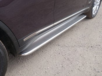 Пороги с площадкой 42,4 мм ТСС Тюнинг INFINITI QX70  S51 (2013-2020)