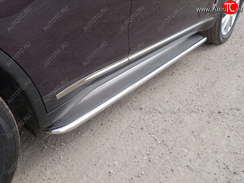 41 749 р. Пороги с площадкой 42,4 мм ТСС Тюнинг INFINITI QX70 S51 (2013-2020) (нержавейка)  с доставкой в г. Пермь