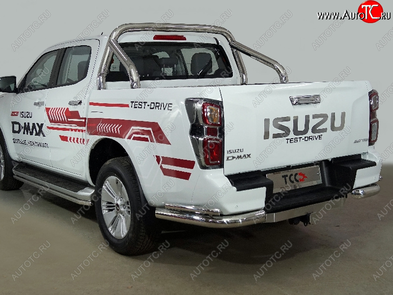 29 449 р. Защита заднего бампера (3.0D, уголки двойные, d76.1/42.4 мм) TCC  Isuzu D-Max ( RT85,TFR SingleCab,  RG) (2015-2023) рестайлинг, DoubleCab  с доставкой в г. Пермь