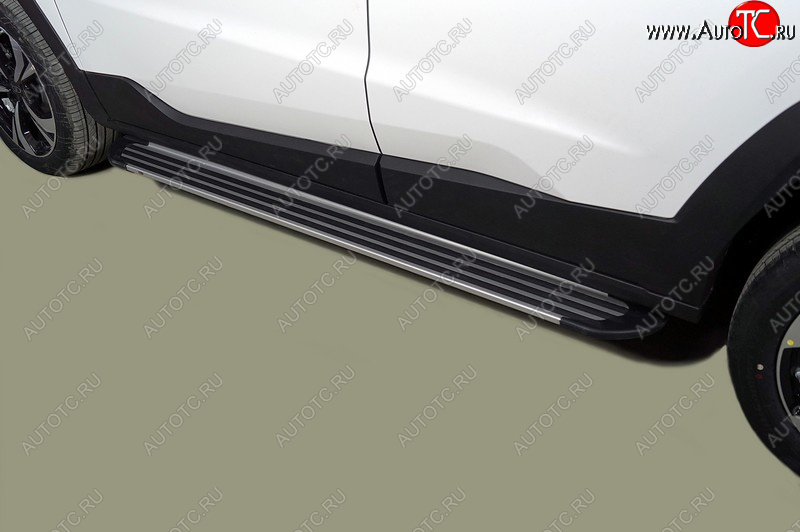 20 599 р. Пороги алюминиевые Slim Line ТСС Тюнинг  JAC JS4 (2021-2025) (Silver)  с доставкой в г. Пермь