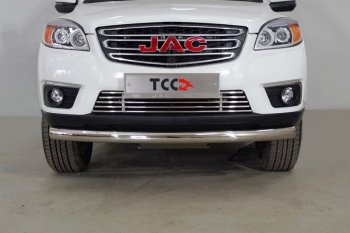 Защита переднего бампера нижняя d76,1 мм ТСС Тюнинг JAC T6 (2018-2024) пикап (нержавейка)