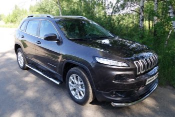 Защита переднего бампера нижняя d42,4 мм ТСС Тюнинг Jeep Cherokee KL дорестайлинг (2014-2017) (нержавейка)