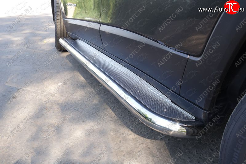 42 999 р. Пороги с площадкой 60,3 мм Sport, Longitude, Limited ТСС Тюнинг Jeep Cherokee KL дорестайлинг (2014-2017) (нержавейка)  с доставкой в г. Пермь