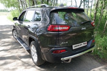 Защита задняя (центральная нержавейка 60,3*42,4 мм) ТСС Тюнинг Jeep Cherokee  KL (2014-2017) дорестайлинг