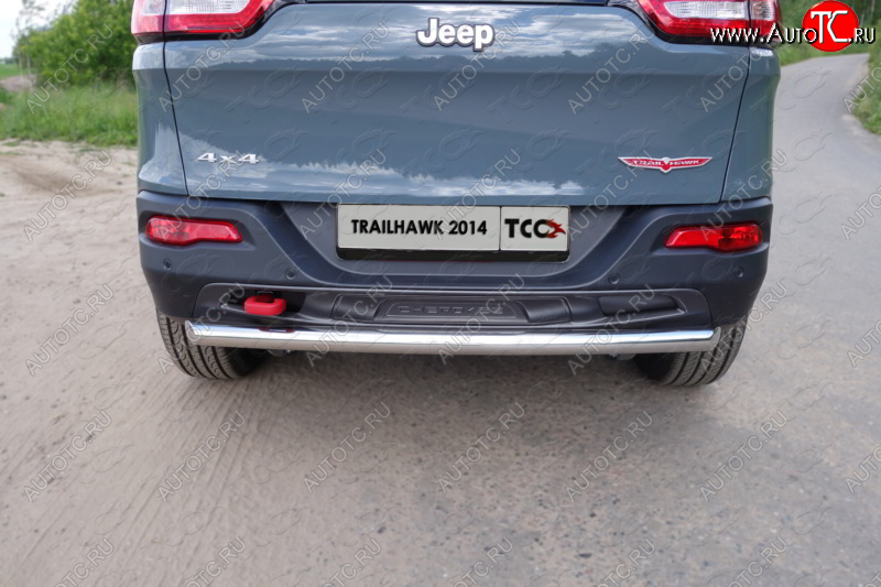15 999 р. Защита задняя (Trailhawk, нержавейка 60,3 мм) ТСС Тюнинг  Jeep Cherokee  KL (2014-2017) дорестайлинг  с доставкой в г. Пермь