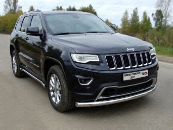 Защита переднего бампера нижняя d76,1 мм ТСС Тюнинг Jeep Grand Cherokee  WK2 (2013-2018) 1-ый рестайлинг (нержавейка)