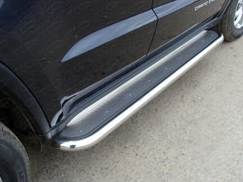 Пороги с площадкой 60,3 мм ТСС Тюнинг Jeep Grand Cherokee  WK2 (2013-2018) 1-ый рестайлинг
