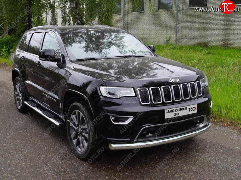 21 999 р. Защита переднего бампера нижняя d76,1 мм ТСС Тюнинг  Jeep Grand Cherokee  WK2 (2017-2022) 2-ой рестайлинг (нержавейка)  с доставкой в г. Пермь
