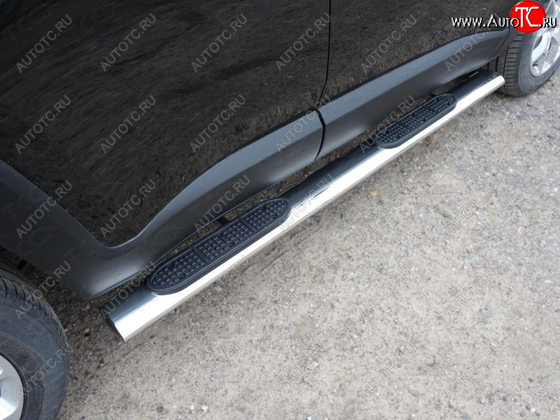 38 799 р. Пороги овальные с накладкой 120х60 мм ТСС Тюнинг  Jeep Renegade (2014-2018) дорестайлинг (серые)  с доставкой в г. Пермь
