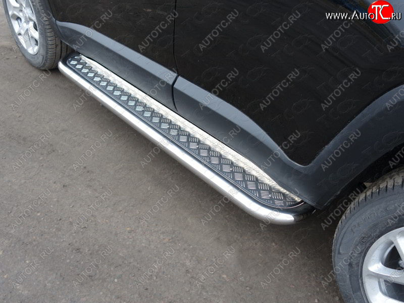 31 999 р. Пороги с площадкой 60,3 мм ТСС Тюнинг Jeep Renegade дорестайлинг (2014-2018) (серые)  с доставкой в г. Пермь