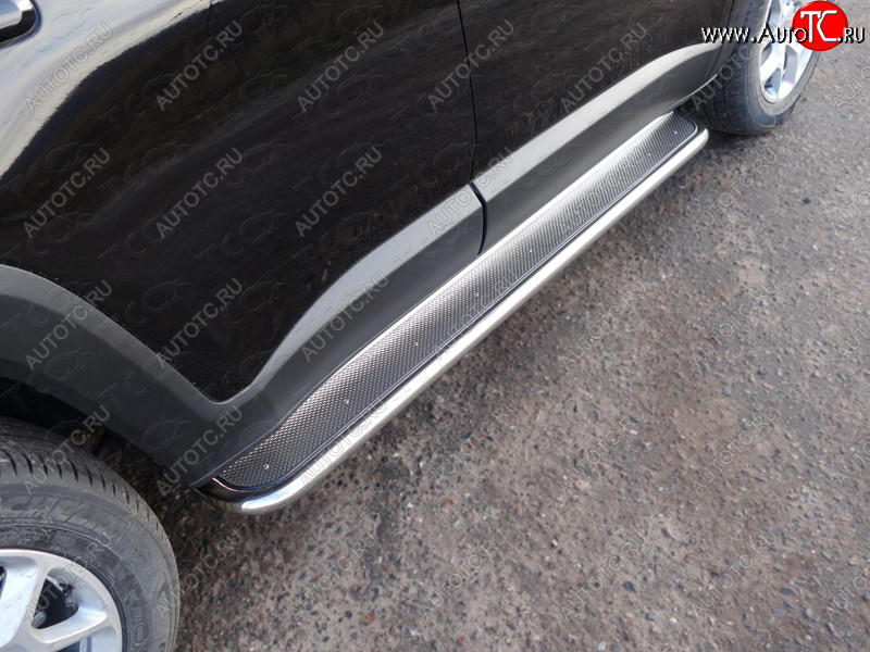 36 999 р. Пороги с площадкой 42,4 мм ТСС Тюнинг Jeep Renegade дорестайлинг (2014-2018) (нержавейка)  с доставкой в г. Пермь