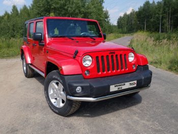 Защита переднего бампера нижняя d60,3 мм (5 дверный) ТСС Тюнинг Jeep Wrangler JK 3 дв. дорестайлинг (2006-2010) (нержавейка)