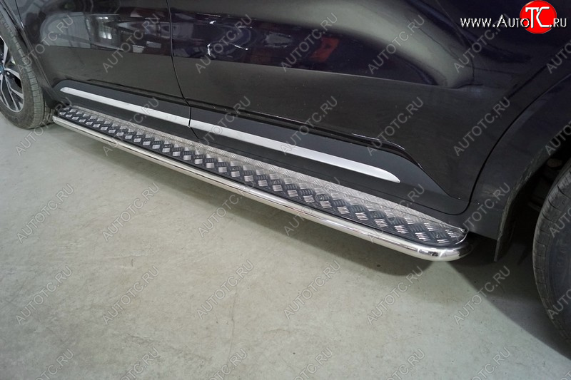 37 949 р. Пороги с площадкой 42,4 мм ТСС Тюнинг  KIA Carnival  KA4 (2020-2023) минивэн дорестайлинг (серые)  с доставкой в г. Пермь