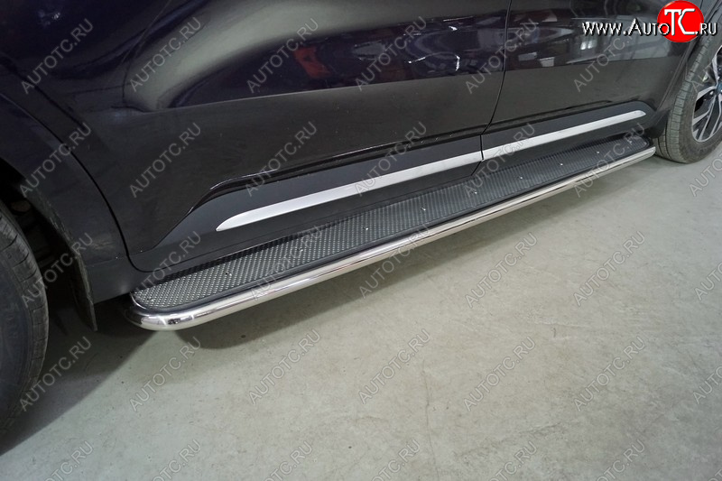 45 999 р. Пороги с площадкой 42,4 мм ТСС Тюнинг  KIA Carnival  KA4 (2020-2023) минивэн дорестайлинг (нержавейка)  с доставкой в г. Пермь