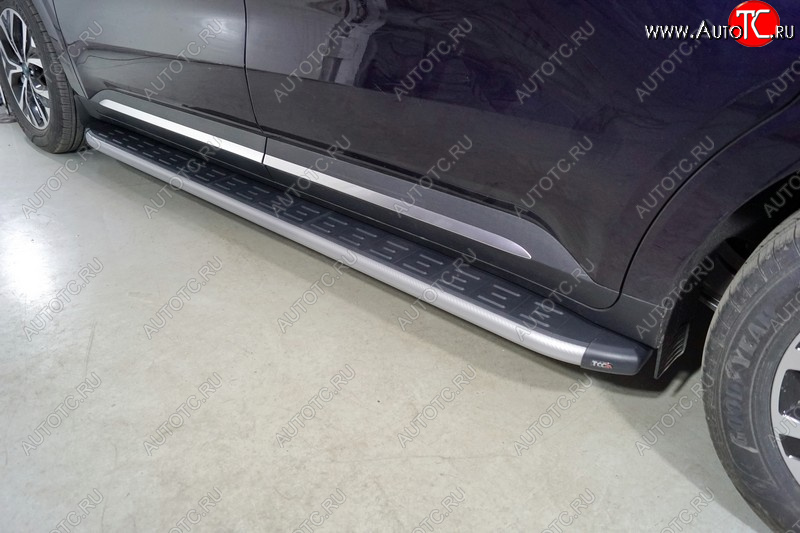 30 999 р. Пороги алюминиевые с пластиковой накладкой, ТСС Тюнинг  KIA Carnival  KA4 (2020-2023) минивэн дорестайлинг (карбон серебро)  с доставкой в г. Пермь