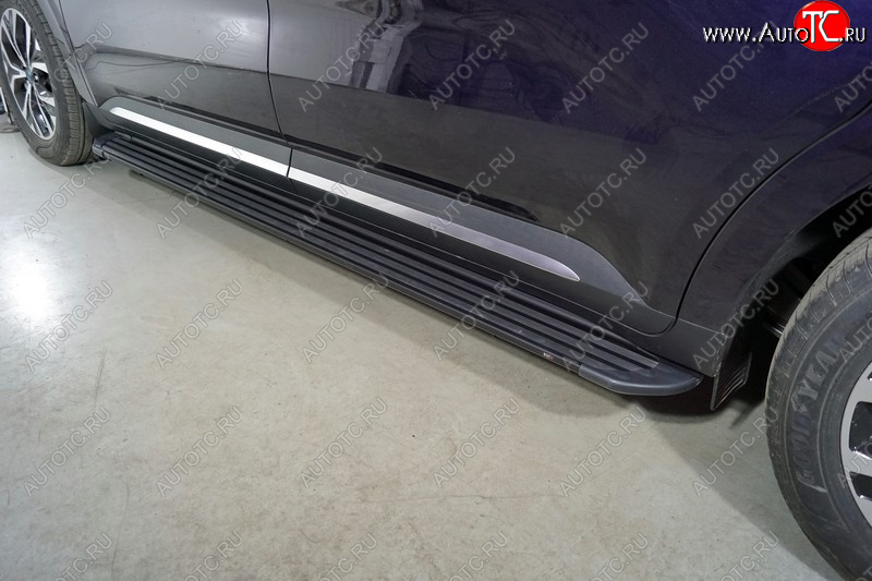 30 999 р. Пороги алюминиевые Slim Line ТСС Тюнинг  KIA Carnival  KA4 (2020-2023) минивэн дорестайлинг (Black)  с доставкой в г. Пермь