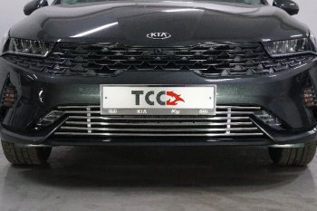 Декоративная вставка переднего бампера ТСС Тюнинг KIA K5  DL (2019-2022) (d 12 мм)