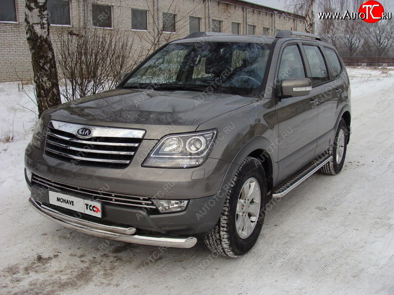 8 799 р. Декоративная вставка переднего бампера ТСС Тюнинг  KIA Mohave  HM (2008-2017) дорестайлинг (d 16 мм)  с доставкой в г. Пермь