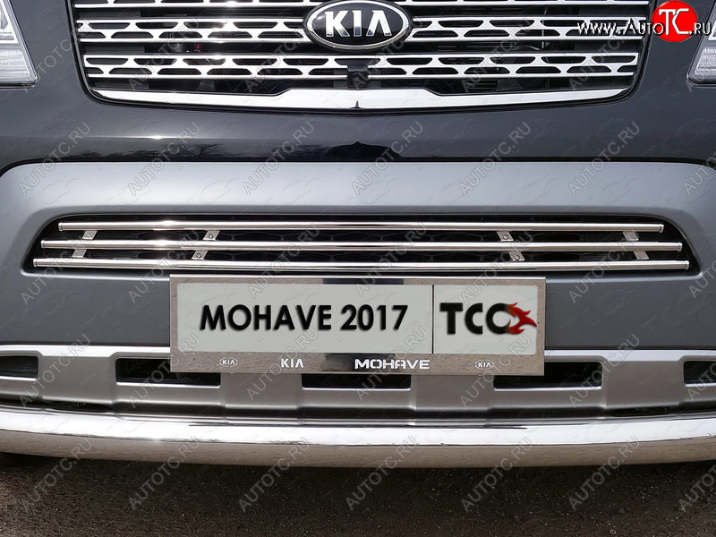 7 349 р. Декоративная вставка переднего бампера ТСС Тюнинг  KIA Mohave  HM (2017-2020) рестайлинг (d 16 мм)  с доставкой в г. Пермь