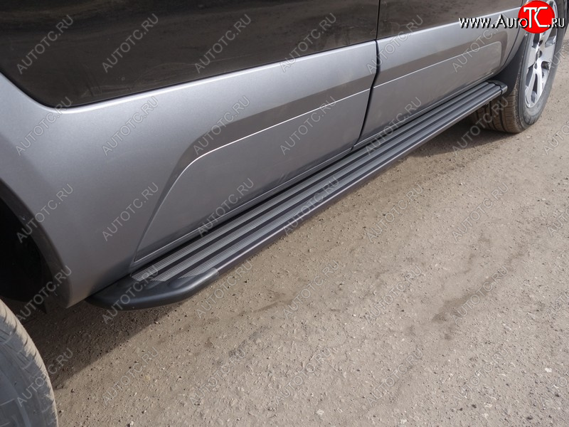 21 999 р. Пороги алюминиевые Slim Line ТСС Тюнинг  KIA Mohave  HM2 (2019-2022) (Black)  с доставкой в г. Пермь