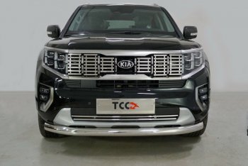 Защита переднего бампера нижняя 76,1 мм ТСС Тюнинг KIA Mohave  HM2 (2019-2022) (нержавейка)