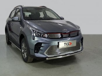 Защита передняя нижняя короткая 42,4 мм ТСС Тюнинг KIA Rio X рестайлинг (2020-2025) (нержавейка)