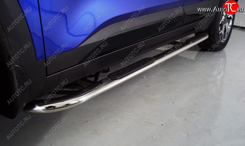 31 399 р. Пороги овальные гнутые с накладкой 75х42 мм  KIA Seltos (2019-2025) (серые)  с доставкой в г. Пермь