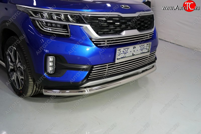 17 999 р. Защита переднего бампера нижняя d60,3 мм ТСС Тюнинг  KIA Seltos (2019-2025) (нержавейка)  с доставкой в г. Пермь