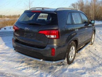 Защита заднего бампера (уголки, d60,3 мм) TCC KIA Sorento  UM/Prime (2014-2018) дорестайлинг