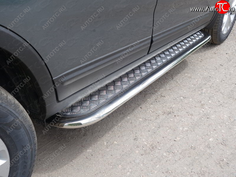 37 649 р. Пороги с площадкой 75х42 мм ТСС Тюнинг KIA Sorento UM/Prime рестайлинг (2018-2020) (серые)  с доставкой в г. Пермь