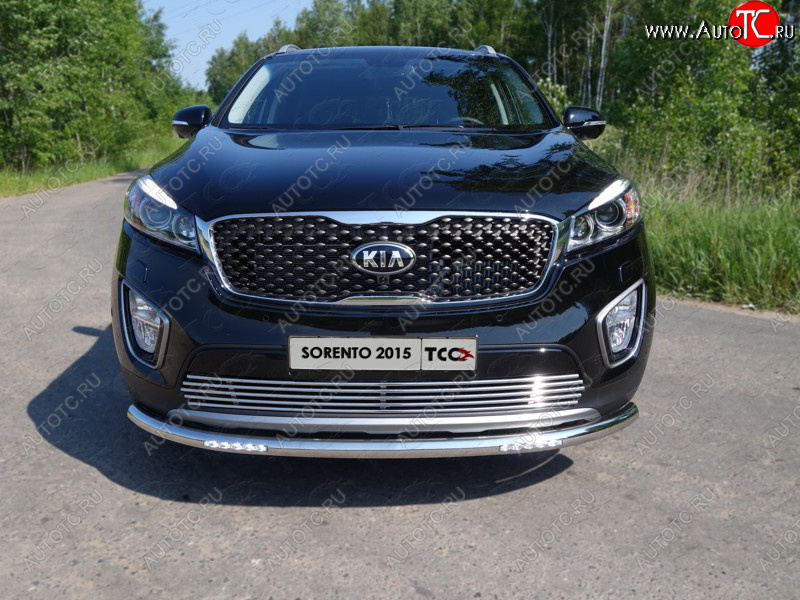 34 999 р. Защита переднего бампера нижняя с ДХО 60,3 мм ТСС Тюнинг KIA Sorento UM/Prime дорестайлинг (2014-2018) (нержавейка)  с доставкой в г. Пермь