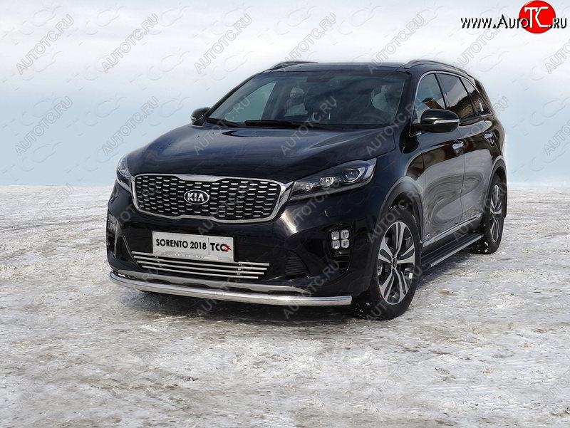 17 649 р. Защита переднего бампера нижняя d60,3 мм ТСС Тюнинг  KIA Sorento  UM/Prime (2018-2020) рестайлинг (нержавейка)  с доставкой в г. Пермь