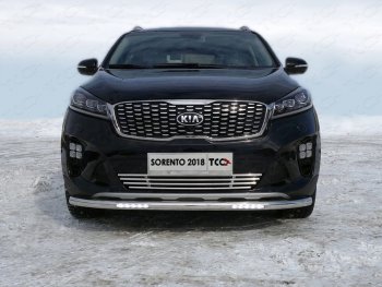 Защита переднего бампера нижняя с ДХО 60,3 мм ТСС Тюнинг KIA Sorento  UM/Prime (2018-2020) рестайлинг (нержавейка)